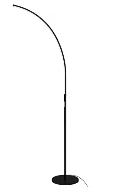 DSI LIGHTING Sorrell 62.5 in. Matte Black Integrated LED Arcing Floor Lamp with Adjustable Color Temperature and Dimming Switch