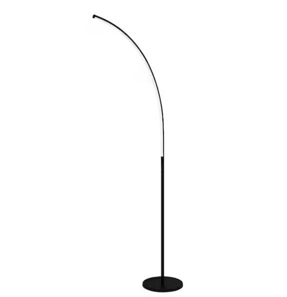 DSI LIGHTING Sorrell 62.5 in. Matte Black Integrated LED Arcing Floor Lamp with Adjustable Color Temperature and Dimming Switch