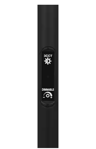 DSI LIGHTING Sorrell 62.5 in. Matte Black Integrated LED Arcing Floor Lamp with Adjustable Color Temperature and Dimming Switch