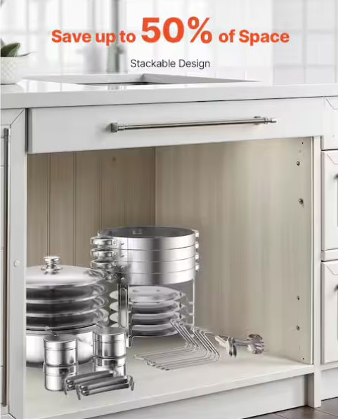 SVOPES 5 qt. Chafing Dish Set, 2 Pack Stainless Steel Round Buffet Chafer with Full Size Pans, Glass Lid, Water Pan, Silver