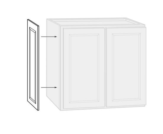 Hampton 10.94 in. W x 35.25 in. H x 0.68 in. D Kitchen Cabinet Wall Decorative End Panel in Satin White