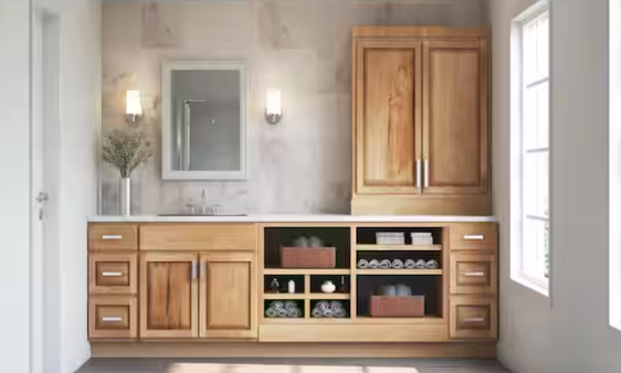Hampton Bay Hampton 24 in. W x 1.5 in. D x 34.5 in. H Kitchen Cabinet Dishwasher End Panel in Natural Hickory