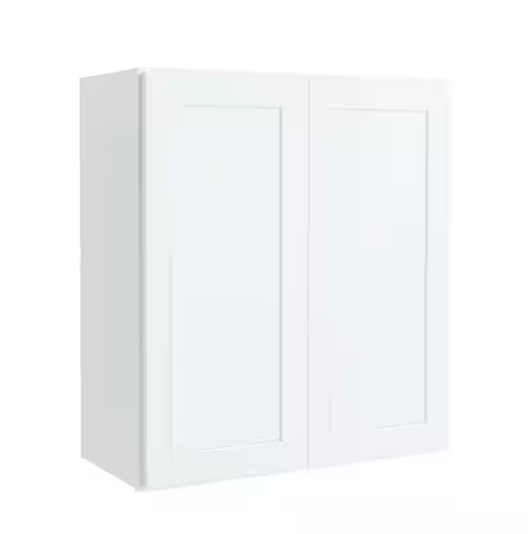 Courtland 27 in. W x 12 in. D x 30 in. H Assembled Shaker Wall Kitchen Cabinet in Polar White