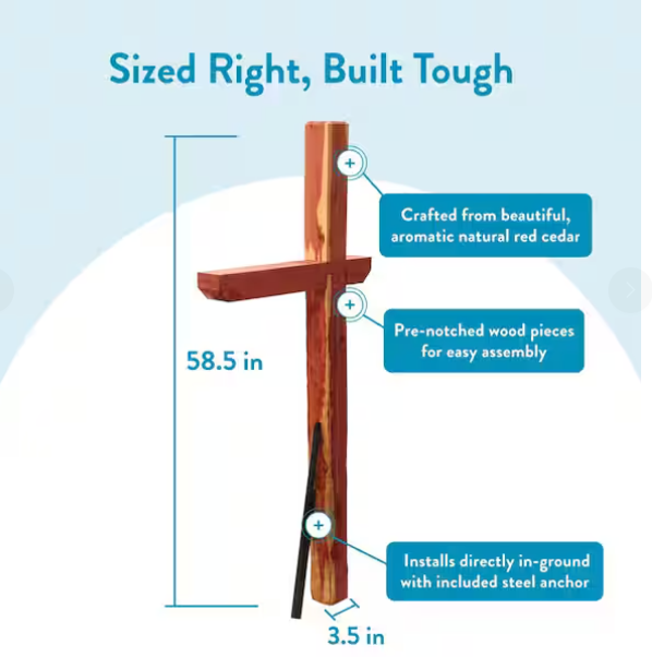 Cedar Deluxe, Drive-In, Crossarm, Mailbox Post Kit, Natural