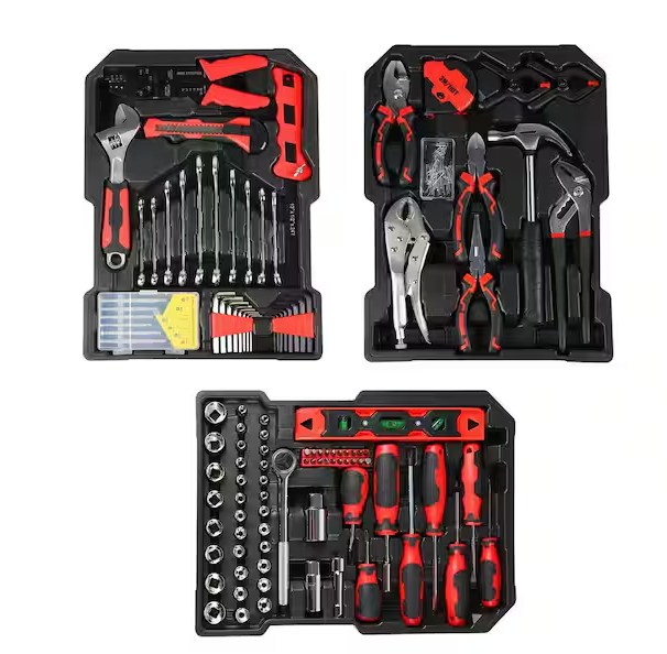 Flynama 299-Piece Tool Kit with Rolling Tool Box Socket Wrench Hand Tool Set