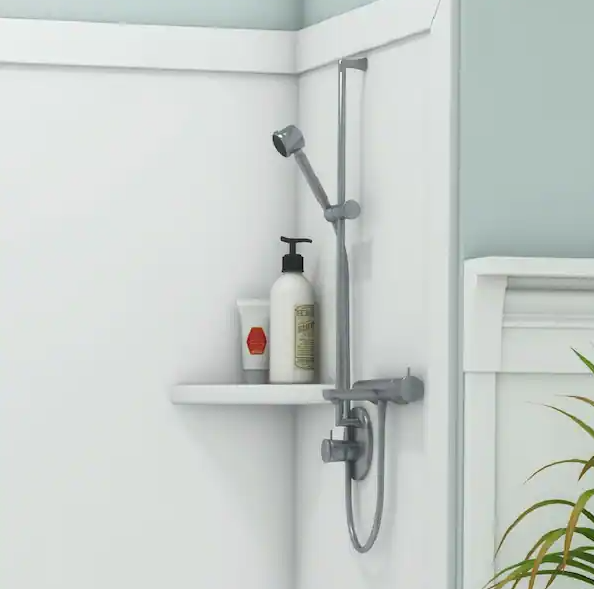 FlexStone 15 in. Corner Shelf Niche in White (2 pieces)