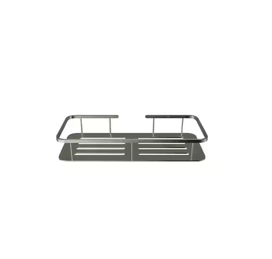Passage 5.12 in. L x 2.9 in. H Metal Wall Rectangular Shower Shelf in Brushed Metal
