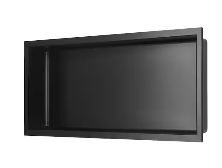 AKDY 24 in. W x 12 in. H x 4 in. D 18-Gauge Bathroom Shower Niche in Matte Black