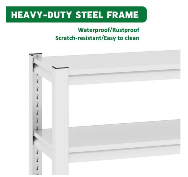 31.5 in. H 3-Shelf Antique White Metal Pantry Organizer 40-50 Gal. Fish Tank Stand Metal Shelving w/Adjustable Shelve