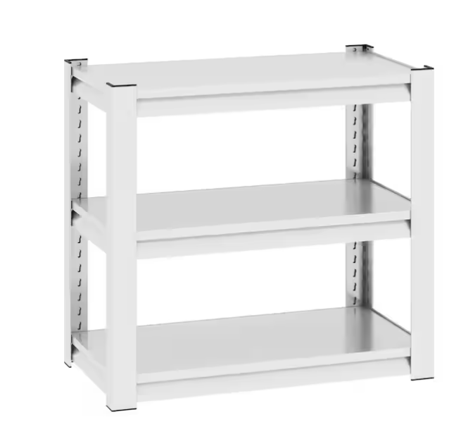 31.5 in. H 3-Shelf Antique White Metal Pantry Organizer 40-50 Gal. Fish Tank Stand Metal Shelving w/Adjustable Shelve