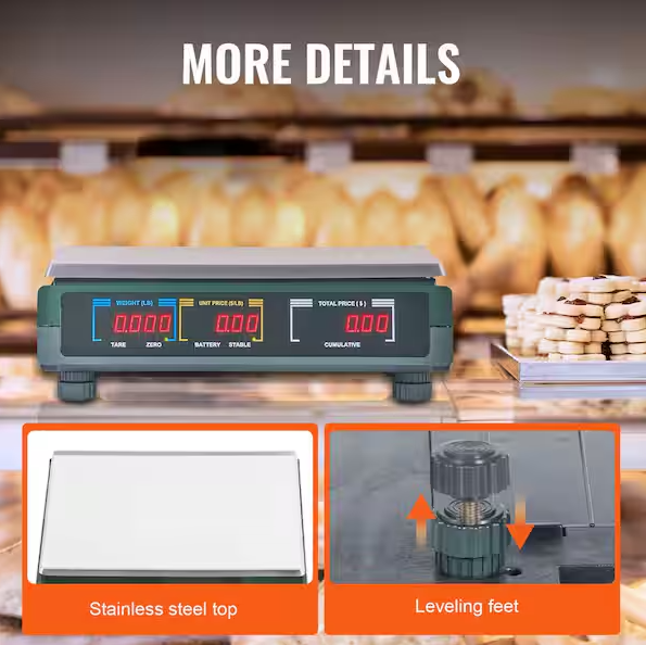 SVOPES 66 lb. Electronic Price Computing Scale, High-Precision Digital Deli Weight Scales, LED Display Commercial Food Weighing
