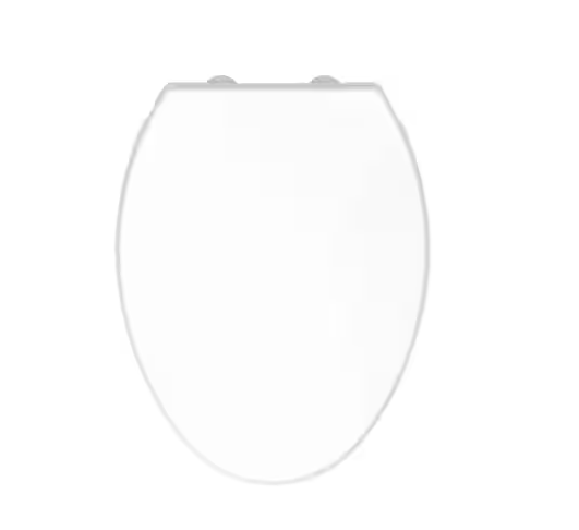 Gerber Elongated Soft Close Toilet Seat in White, Quick-Release for Easy Cleaning, Heavy-Duty Fade-Resistant Plastic