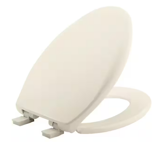 BEMIS Affinity Elongated Soft Close Plastic Removes for Easy Cleaning, Never Loosens Toilet Seat in Biscuit