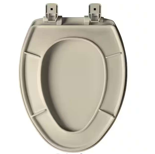 BEMIS Kimball Elongated Soft-Close Never-Loosens Plastic Toilet Seat in Bone