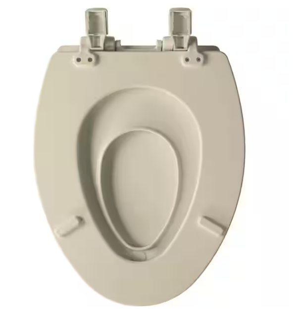 BEMIS NextStep2 Elongated Children's Potty Training Enameled Wood with Plastic Child Seat Toilet Seat in Bone