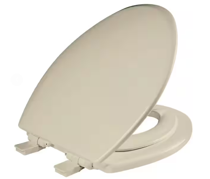 BEMIS NextStep2 Elongated Children's Potty Training Enameled Wood with Plastic Child Seat Toilet Seat in Bone