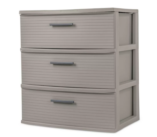 3 Drawer Wide Tower Dark Gray - Brightroom™