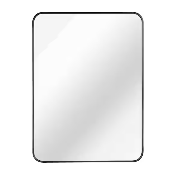 Ta. 22 in. W x 30 in. H Black Rectangle Framed Mirror