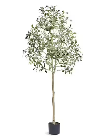 VEVOR 5 ft. Artificial Olive Tree Tall Faux Plant Secure PE Material and Anti-Tip Tilt Protection Low-Maintenance Plant