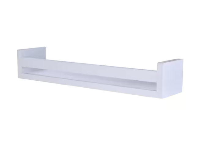 DANYA B 18 in. White Wooden Floating Decorative Wall Ledge Shelf