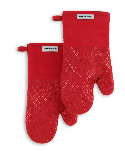 KitchenAid Asteroid Silicone Grip Red Oven Mitt (2-Pack)