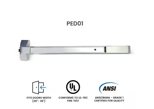 Premier Lock Panic Bar 33 in. Length, For Use with 30-36 in. Wide Doors