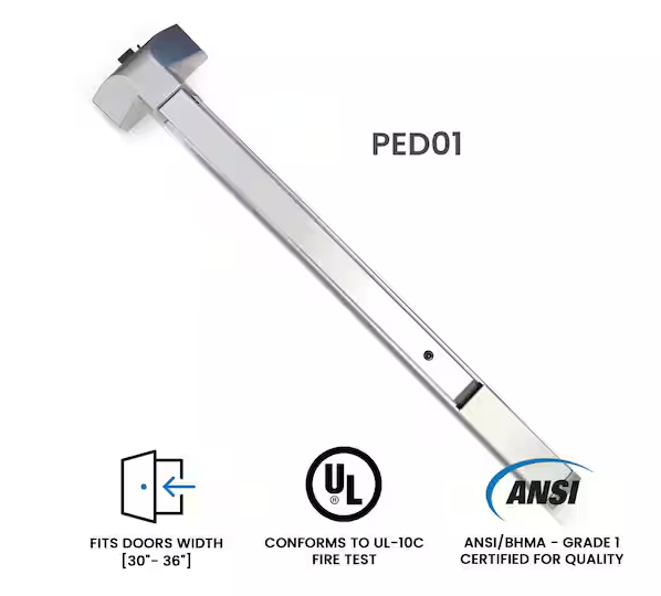 Premier Lock Panic Bar 33 in. Length, For Use with 30-36 in. Wide Doors