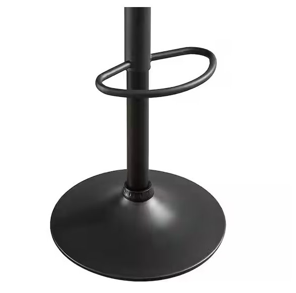 Art Leon Modern Gray Faux Leather Swivel Adjustable Height Bar Stools with Black Base Set of 2