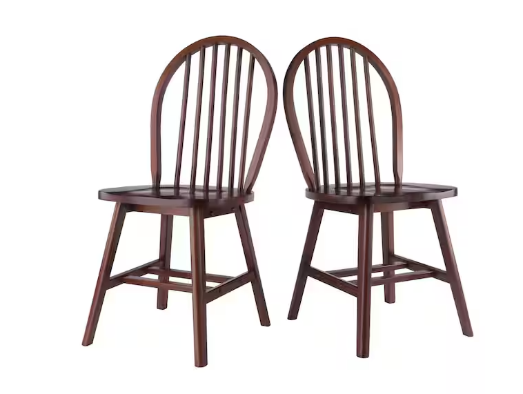 WINSOME WOOD Windsor Walnut Solid Wood Windsor Chair (Set of 2)
