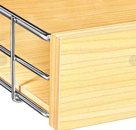 LYNK PROFESSIONAL Slide Out Wood Cabinet Organizer - Pull Out Under Cabinet Sliding Shelf - 14 in. x 21 in. - Wood and Chrome