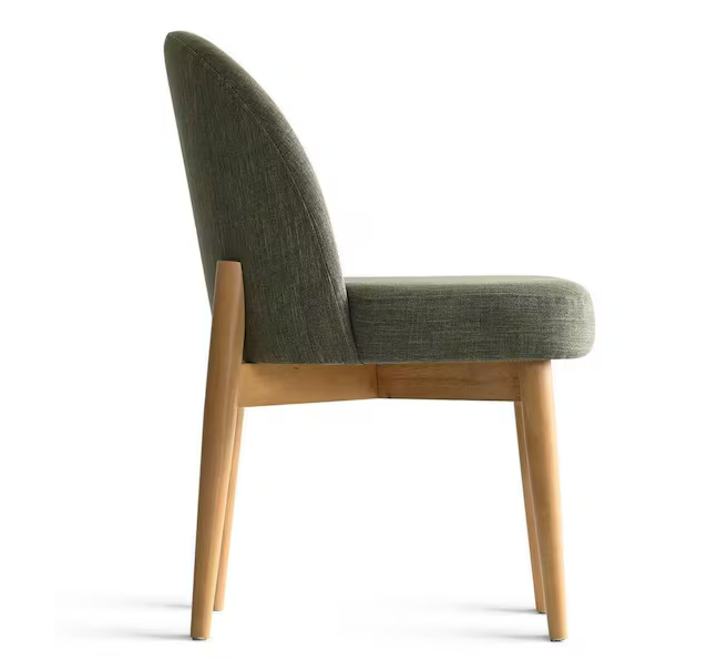 LAOTIES Green Linen Upholstered Parson Chair(Set of 2)