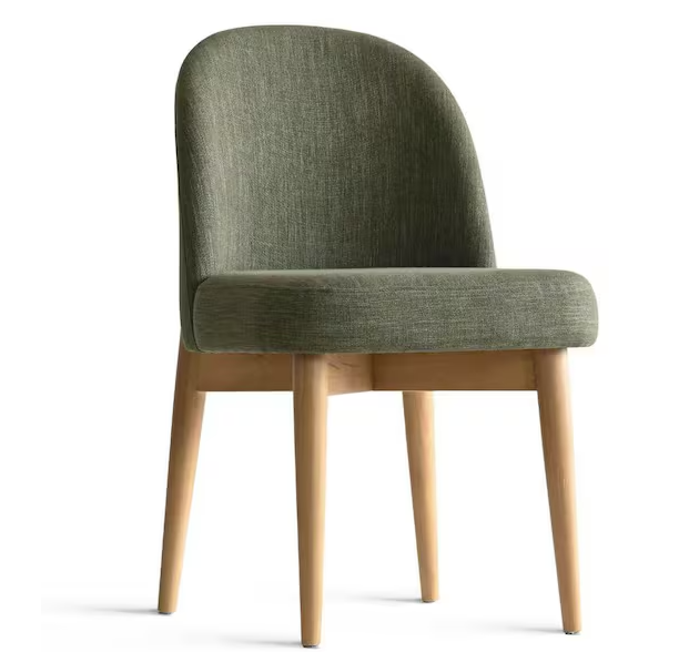 LAOTIES Green Linen Upholstered Parson Chair(Set of 2)