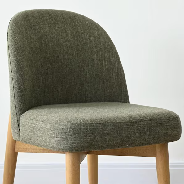 LAOTIES Green Linen Upholstered Parson Chair(Set of 2)