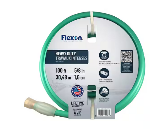 Flexon 5/8 in. Dia. x 100 ft. Heavy Duty Water Hose