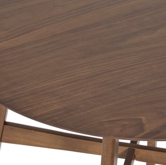 LOVMOR Wood Counter Height Round Dining Table Brown