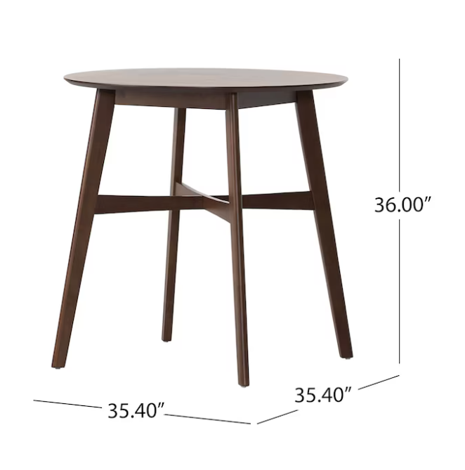 LOVMOR Wood Counter Height Round Dining Table Brown