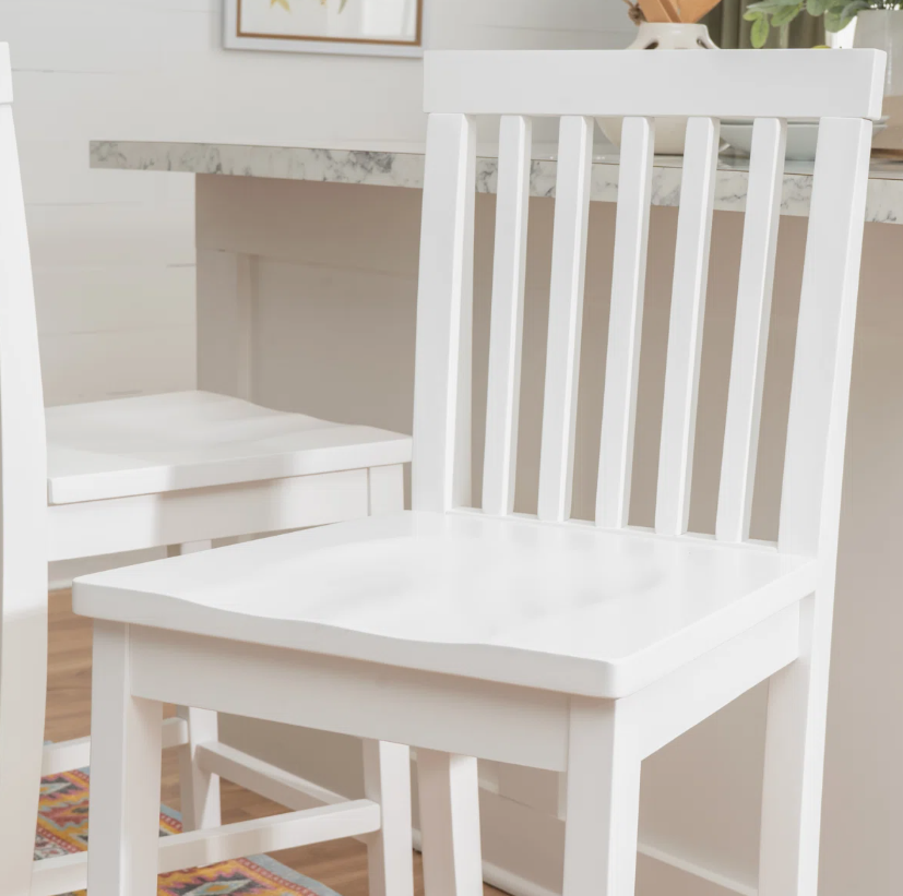 StyleWell 39 in. Cedarville White Wood (Set of 2) Counter Stools with Back