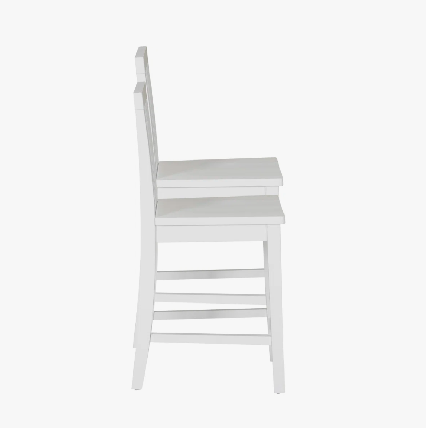 StyleWell 39 in. Cedarville White Wood (Set of 2) Counter Stools with Back