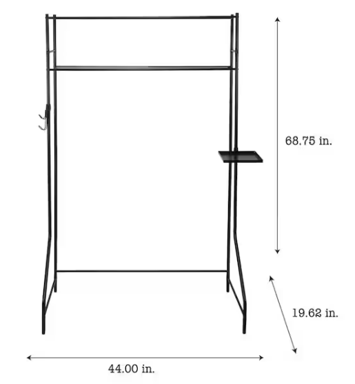 ORGANIZE IT ALL Multi-Use 68.75 in. Space Saver Rack in Black