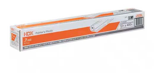 12 ft. x 400 ft. Clear 0.7 mil. Plastic Sheeting