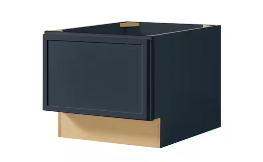Hampton Bay Leyton 18 in. W x 24 in. D x 16.5 in. H Ready To Assemble Plywood Slim Shaker Drawer Bench Base Cabinet in Ink Blue