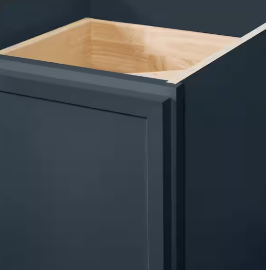 Hampton Bay Leyton 18 in. W x 24 in. D x 16.5 in. H Ready To Assemble Plywood Slim Shaker Drawer Bench Base Cabinet in Ink Blue