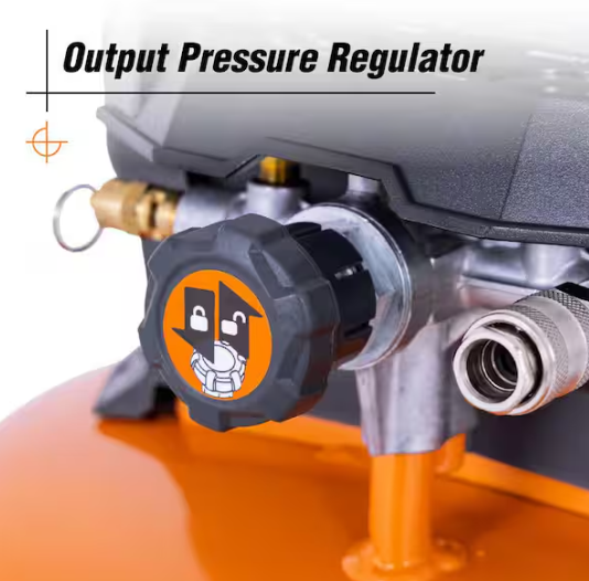 RIDGID 6 Gal. 150 PSI Portable Electric Oil-Free Jobsite Pancake Air Compressor with Dual Pressure Gauges and 2-Quick Couplers