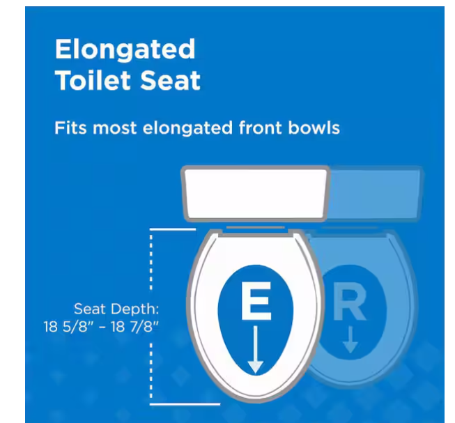 Elongated Soft Close Toilet Seat in White, Heavy-Duty Fade-Resistant Plastic