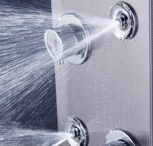 ELLO&ALLO 52 in. 6-Jet Shower Tower Panel System with LED Rainfall Waterfall Shower Head and Tub Spout in Brushed Nicke