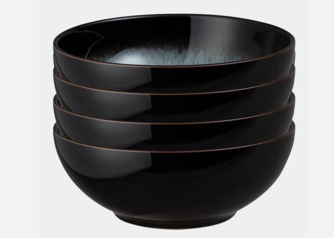 Stoneware Halo Coupe 27.7 fl. oz. Multi-Colored Blue - Black Cereal Bowl 4 pack