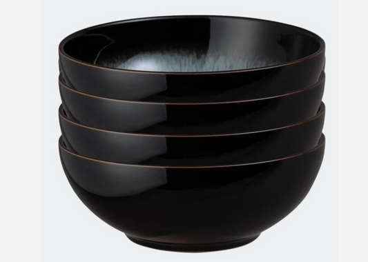 Stoneware Halo Coupe 27.7 fl. oz. Multi-Colored Blue - Black Cereal Bowl 4 pack