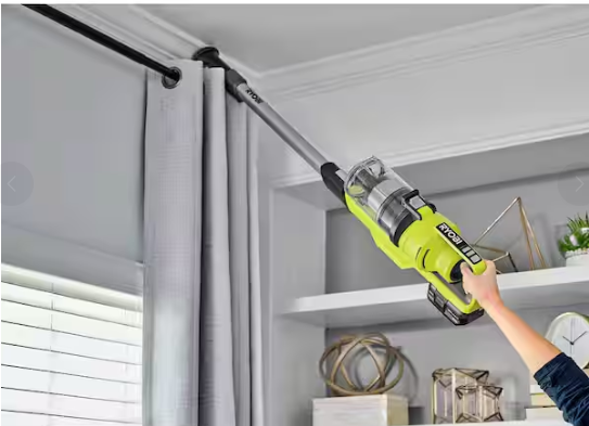 RYOBI ONE+ 18V Cordless Stick Vacuum Cleaner Kit with 4.0 Ah Battery and Charger