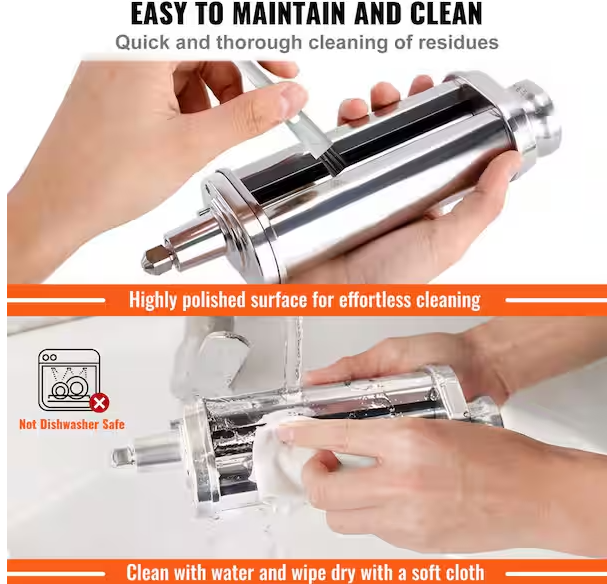 VEVOR Stainless Steel Pasta Roller Cutter Attachment KitchenAid Stand Mixer 8 Adjustable Thickness Knob Pasta Maker (1-Pieces)