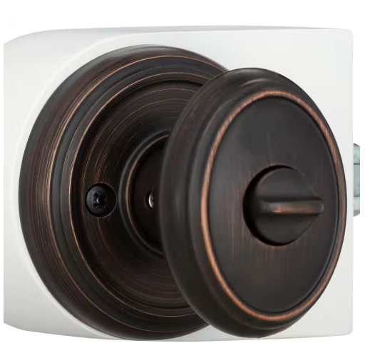 Baldwin Prestige Carnaby Venetian Bronze Exterior Entry Knob and Single Cylinder Deadbolt Combo Pack Featuring SmartKey Security